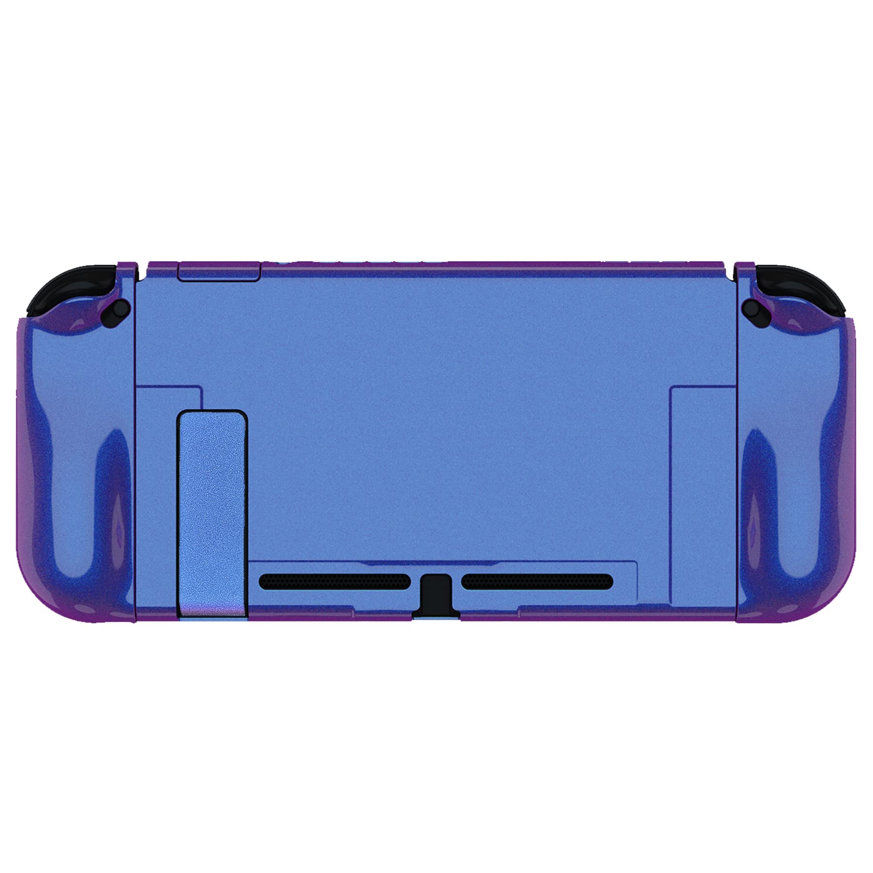 PlayVital Ergonomic Grip Case for Nintendo Switch, Upgraded Protective Hard Case Protector for Switch - Shock-absorbent Anti-Scratch Dockable Durable Cover Game Accessories, Chameleon Purple Blue