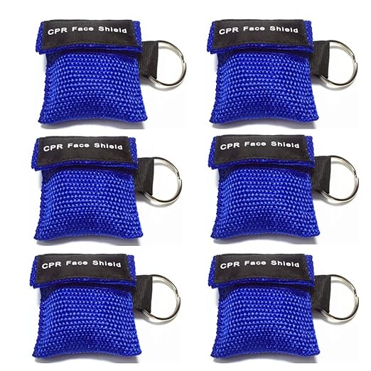 Beatmungsmaske,Lifesport 6 Stücke CPR Maske Schlüsselbund Ring Rescue Face Shields Emergency Kit Beatmungstuch Beatmungsfolie
