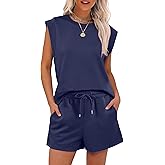 ANRABESS Two Piece Sets for Women 2026 Summer Short Lounge Set Casual Beach Vacation Outfits Spring Sweatsuits Tracksuit