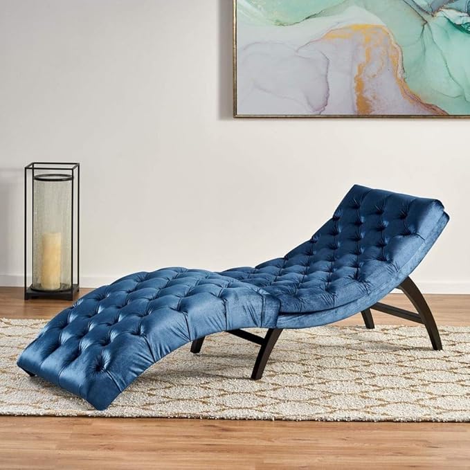 Luxurious Charm Button Tufted Velvet Chaise Lounge Most