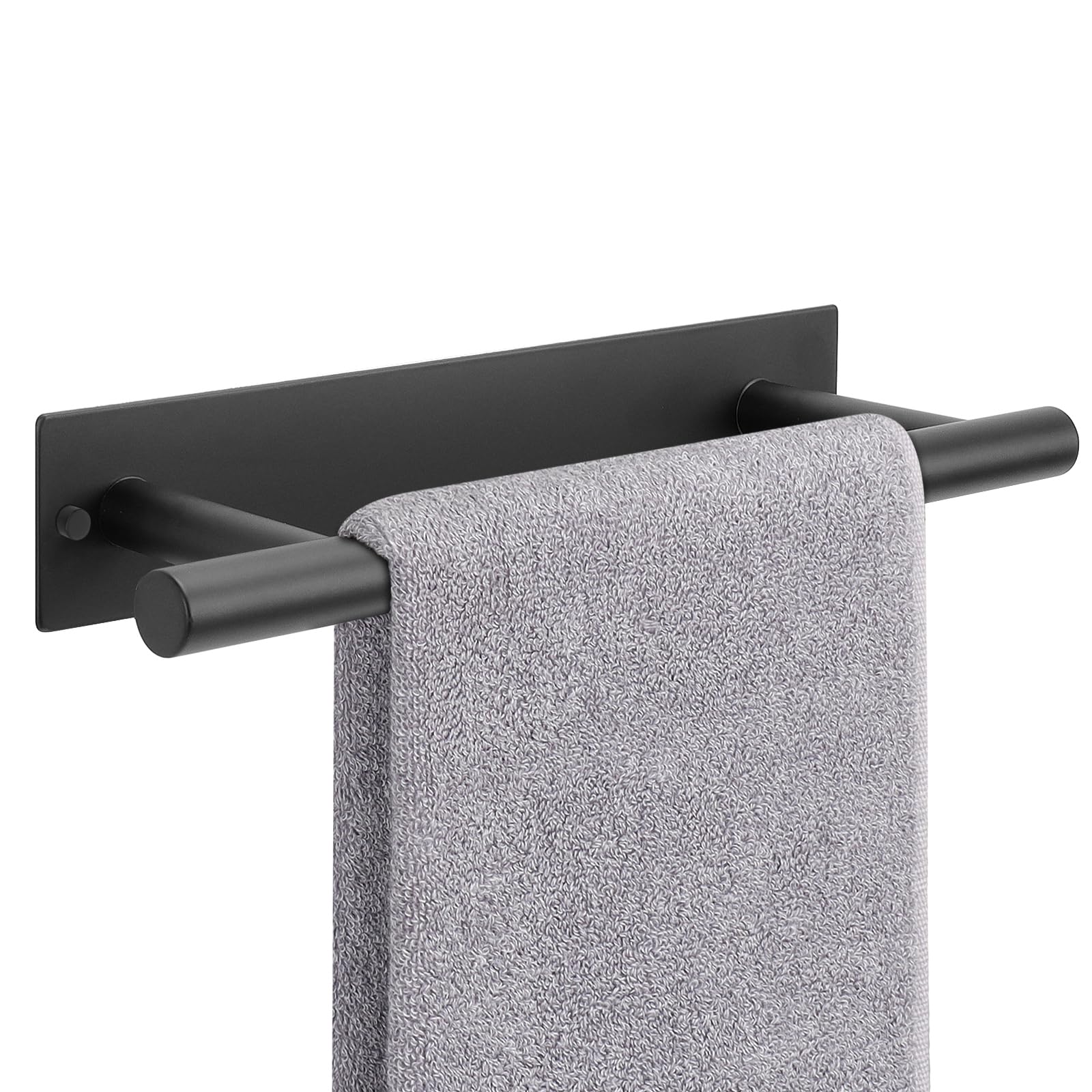 Photo 1 of NearMoon Self Adhesive Hand Towel Holder/Towel Ring, Stainless Steel Hand Towel Bar Rustproof Stick on Wall-Towel Rack for Bathroom/Kitchen, Sticky and Wall Mounted (1, Matte Black)