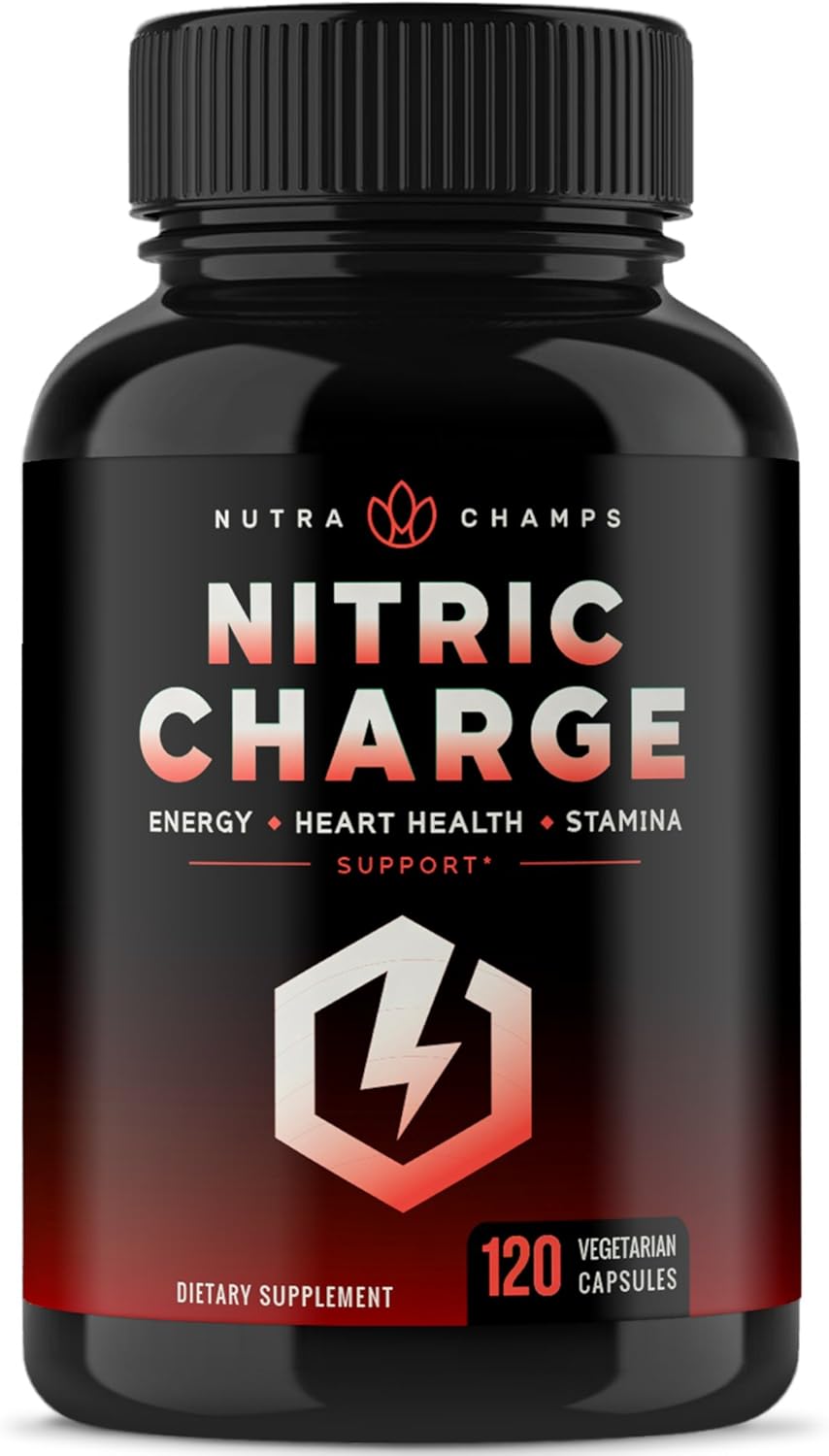 Nitric Oxide Supplement with L Arginine, Citrulline Malate, AAKG, Pine Bark & Grape Seed Extract - Powerful NO Booster for Muscle Growth, Strength, Vascularity, Energy & Blood Flow- 120 Vegan Capsules: Health & Personal Care