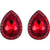 EVER FAITH Women's Austrian Crystal Wedding Teardrop Stud Earrings