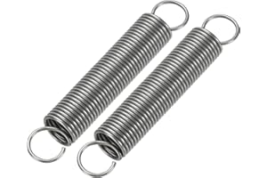 PATIKIL Extension Spring, 2pcs Wire Diameter 0.04", OD 0.4", Free Length 2.4" Spring Steel Dual Hook Tension Springs for Lawn