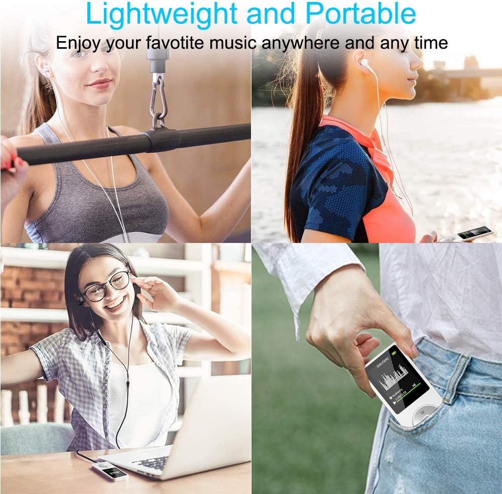 MP3 Player, 16GB Music Player with FM Radio, Voice Recording, E-Book, Game, Video Player, Portable Hi-Fi Lossless Sound Built-in Speaker MP3 Music Player, Support up to 128GB -White(Include Earphones): Home Audio & Theater