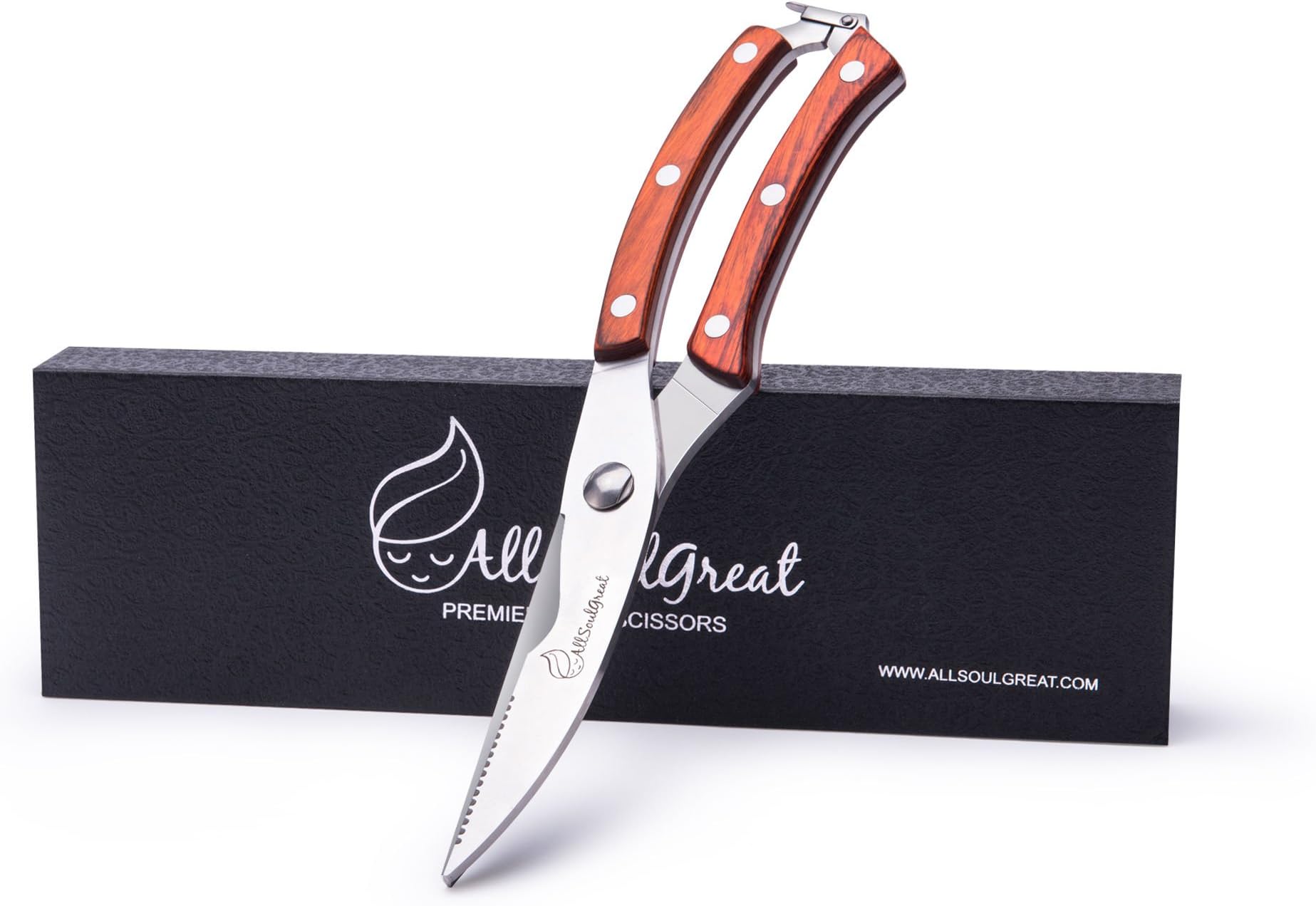 Heavy Duty Kitchen Shears/Scissors MADE TO LAST FOR YEARS -Multi Purpose, Sharp, Stainless Steel, Professional Cutting, Blade Notch, Spring Loaded & Comfortable Grip for Poultry/Game/Bone/Chicken/Etc.