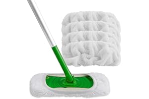 HOMEXCEL Reusable Microfiber Mop Pads Compatible with Swiffer Sweeper-Washable Wet Pad Refills for Wet & Dry Use, Floor Clean