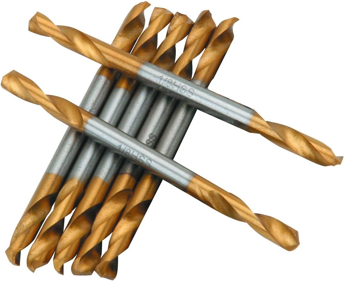 7 Piece 1/8" Titanium Nitride High Speed Steel DoubleEnd Drill Bits