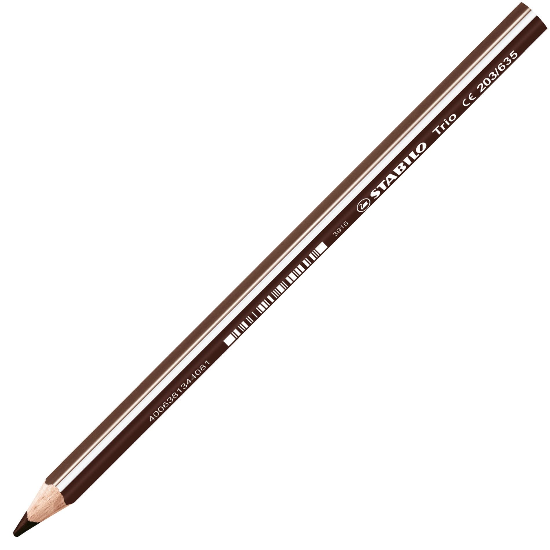 STABILO Trio Thick Triangular Colouring Pencil, Single Pencil, Dark Brown