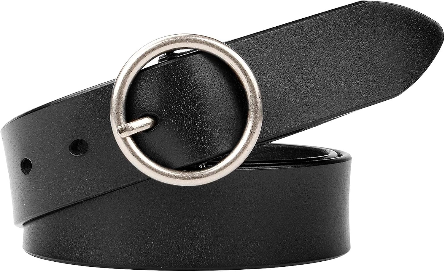WERFORU Women Casual Dress Belt Fashion Leather Belt with O Ring Buckle for Jeans Pants at  Women’s Clothing store