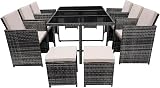 Panana 10 Seater Rattan Garden Dining Set with Large Table and 6 Chairs view 1