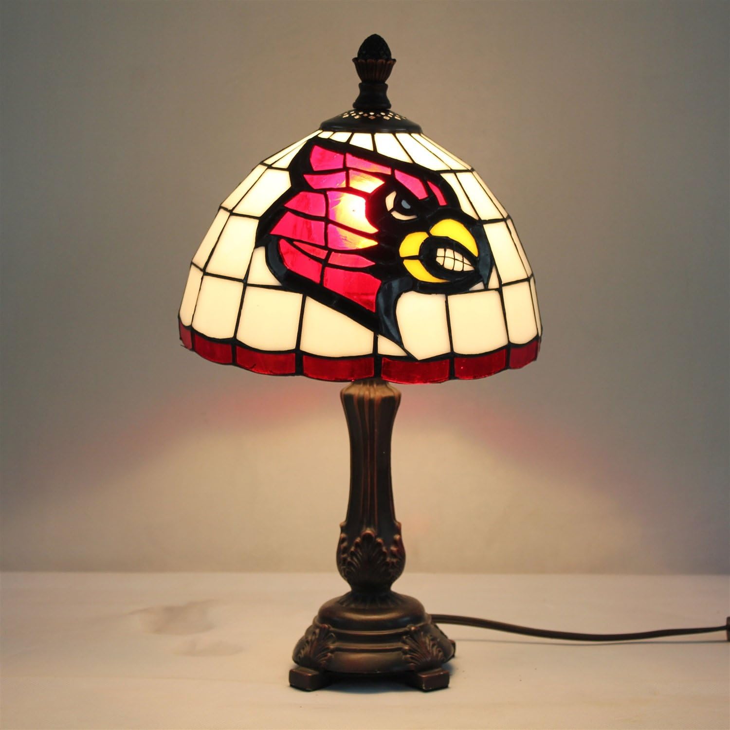 Gweat 9inch NCAA Louisville Cardinals Stained Glass Table