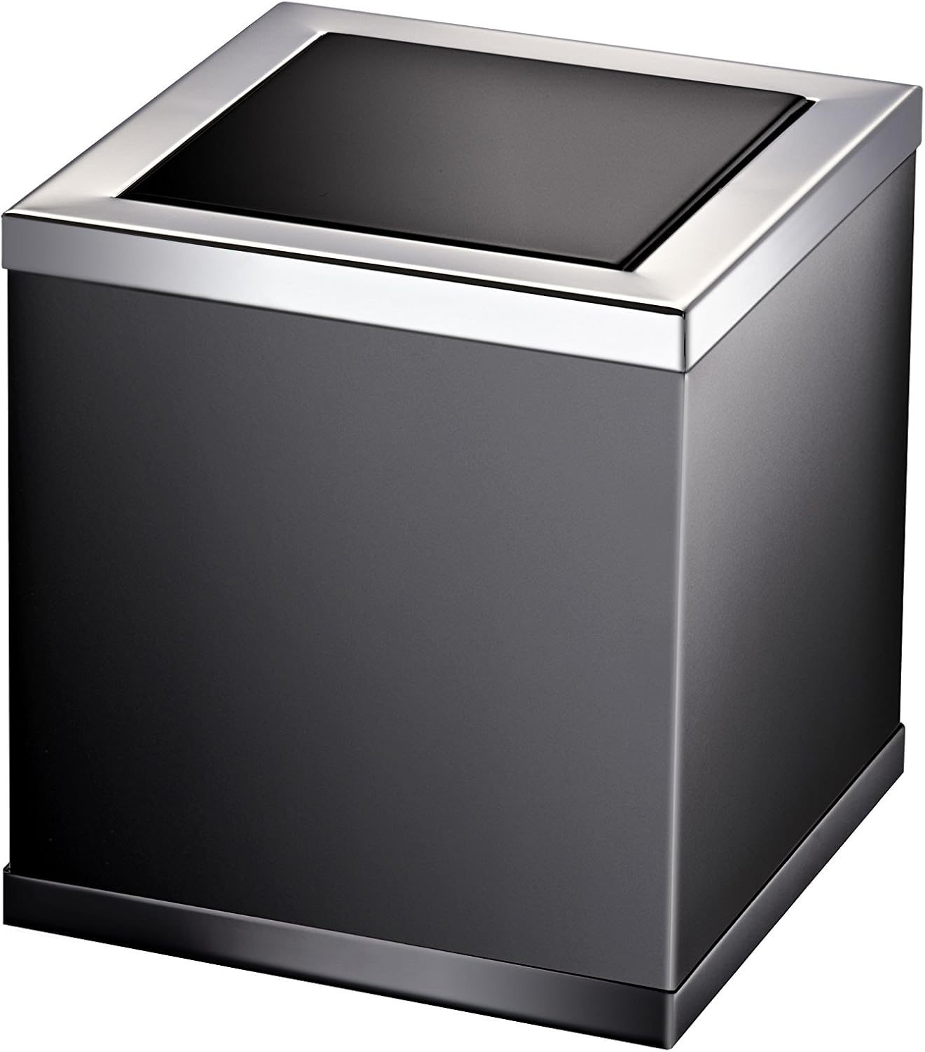 WLuxury Black Square Extra Small Countertop Wastebasket Trash Can W