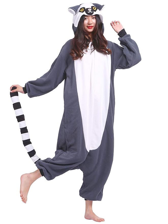 Jumpsuit Onesie Tier Karton Fasching Halloween Kostüm Sleepsuit Cosplay Overall Pyjama Schlafanzug Erwachsene Unisex Lounge K