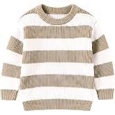 Taubow Toddler Baby Girl Boy Knit Sweater Pullover Fall Winter Clothes | round neck, long sleeve, warm, 12 24 months, 2t 3t 4t 5t, oversized, crewneck, thick horizontal stripes toddler sweater