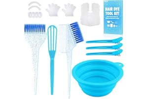 YOOVR 19PCS Hair Bleach Dye Kit with Hair Dye Brush and Bowl Whisk Hair Clips Protective Gear Set, Ideal for Hair Bleaching Coloring Highlighting, Essential Salon Supplies for Women and Hairstylist