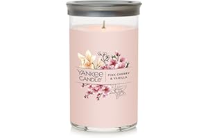 Yankee Candle Pink Cherry & Vanilla Signature Medium Pillar Candle, 14.25oz