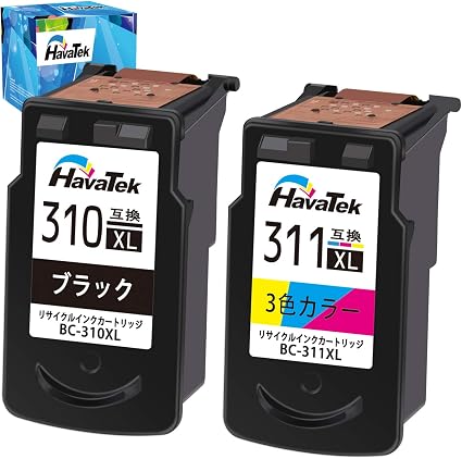 Amazon Havatek Bc 310xl Bc 311xl Canon キヤノン 用 リサイクル インクカートリッジ 310xlブラック 311xl3色カラー 2本セット 大容量 染料 再生インク Icチップ付き インク残量検知可 対応機種 Pixus Ip2700 Mp490 Mx350 Mp493 Mp480 Mp280 Mp270 Mx420