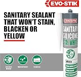 EVO-STIK Stay White Sanitary Silicone 280ml Premium Sealant - Mould Block view 3