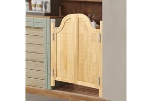 PINELICORN Interior Swinging Doors Saloon Door Wood Cafe Door with Metal Hinges for Bar Porch Stairs Bedroom Entrance Partition (Log Color, 31.49x35.43in)