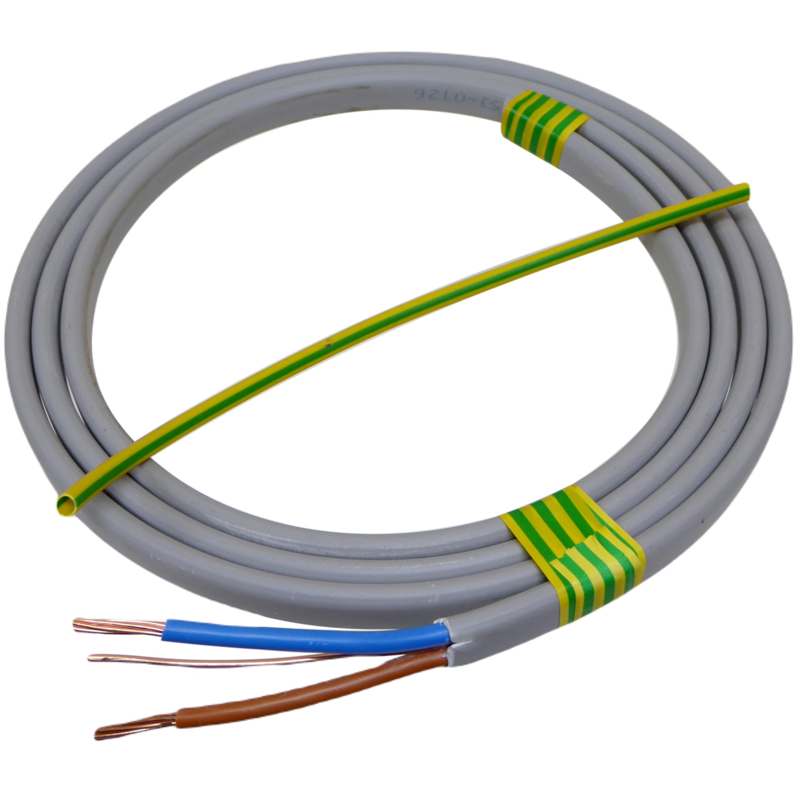 6mm Twin and Earth Cable with Earth Sleeving 6242Y For Cookers, Ovens and Electric Showers (2 Metre)