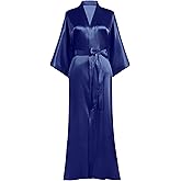 PRODESIGN Satin Kimono Robe Women Long Silky Kimono Bathrobe Sleepwear Wedding Bridesmaid Robe