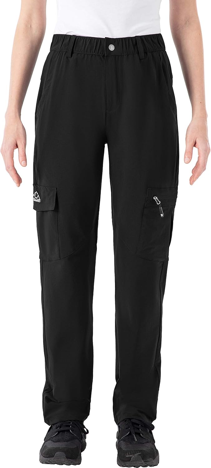 TBMPOY Women's Hiking Cargo Pants Outdoor Lightweight Breathable Water Resistant Zipper Pockets for Fishing, Camping: Clothing