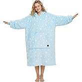 THREE POODLE Wearable Blanket Hoodie, Glow in The Dark Oversized Hoodie Blanket, Sherpa Hooded Blanket Sweatshirt for Adults Women Men Kids, Cozy Gifts