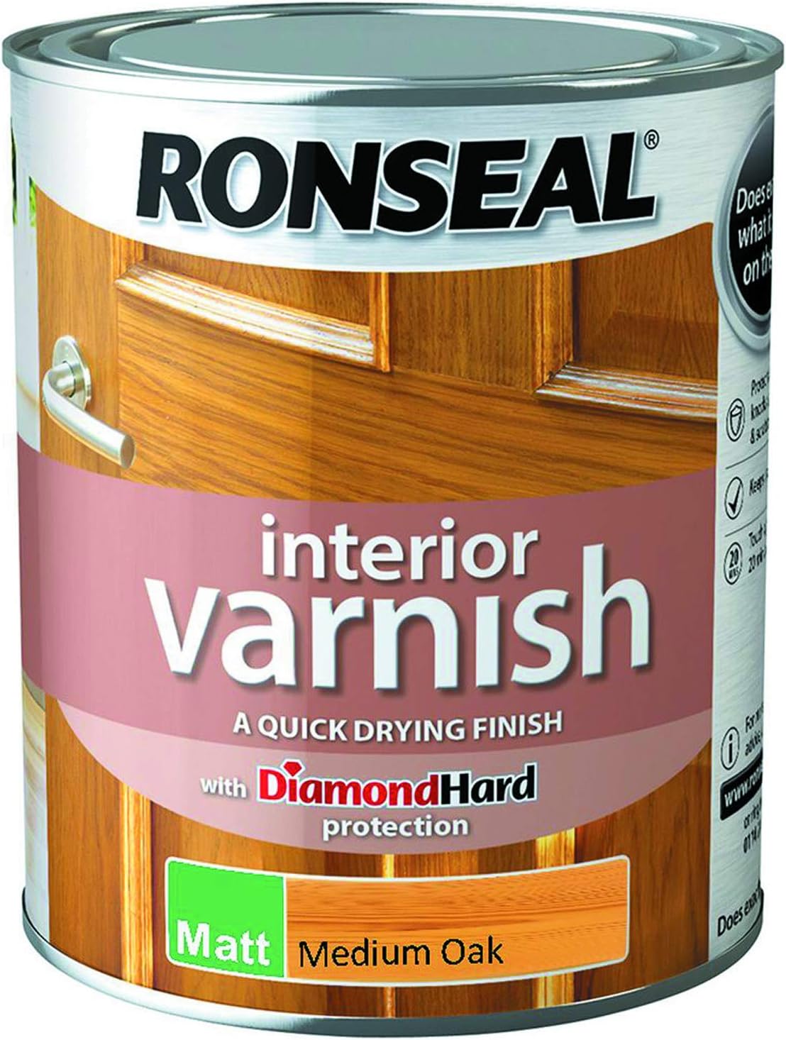 Ronseal Interior Varnish Medium Oak Matt 750ml, Various colours