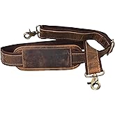 Autentico Premium Tan Leather Travel Bag Strap Adjustable Replacement Shoulder Strap Extra Wide Padded Design for Weekenders, Carry-Ons, Duffels Genuine Leather Comfort (Distress Brown)