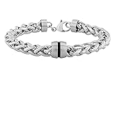 Men's Franco Link Bracelet - Stainless Steel, Black Finish, 8.5", Lobster Claw Clasp