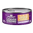 Stella & Chewy's Carnivore Cravings Savory Shreds Cans – Grain Free, Protein Rich Wet Cat Food – Cage-Free Chicken & Grass-Fed Beef Recipe – (2.8 Ounce Cans, Case of 24)