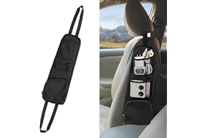 QUICTO Car Seat Storage Hanging Bag, Multi-Pocket Seat Side Organizer, Car Multifunctional Storage Mesh Net Pocket, Can Hold Mobile Phone, Wallet, Glasses, Suitable for Cars, SUVs, Trucks