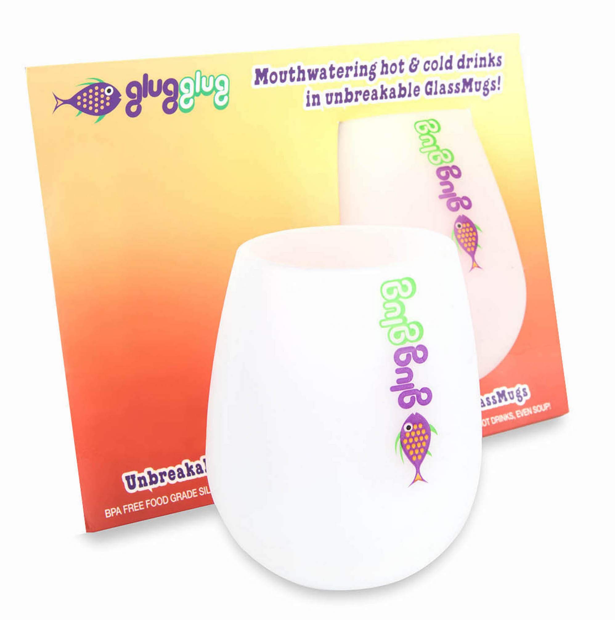 glugglug Premium Unbreakable Wine Glasses Set of 2 + 2 Carry Bags - BPA - Free Silicone | UK Company | Solid, Seamless, Reusable Higball Glasses for Travel Camping BBQs Parties Picnic Festivals