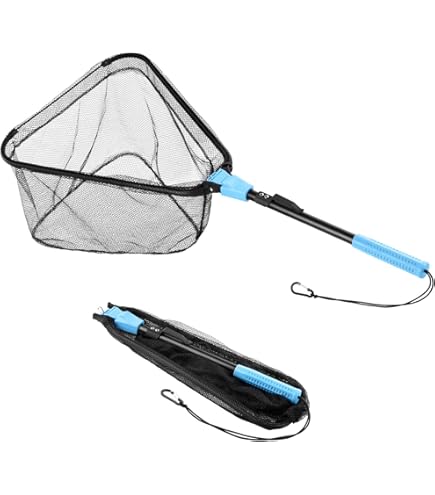 Amazon.com : Noamus Floating Fishing Net, 35" Fishing Landing Net with Collapsible  Telescopic Pole Handle, Rubber Coated Mesh Folding Fly Fish Net for Salmon  Steelhead Bass Trout Walleye Kayak, Fresh Salt Water :