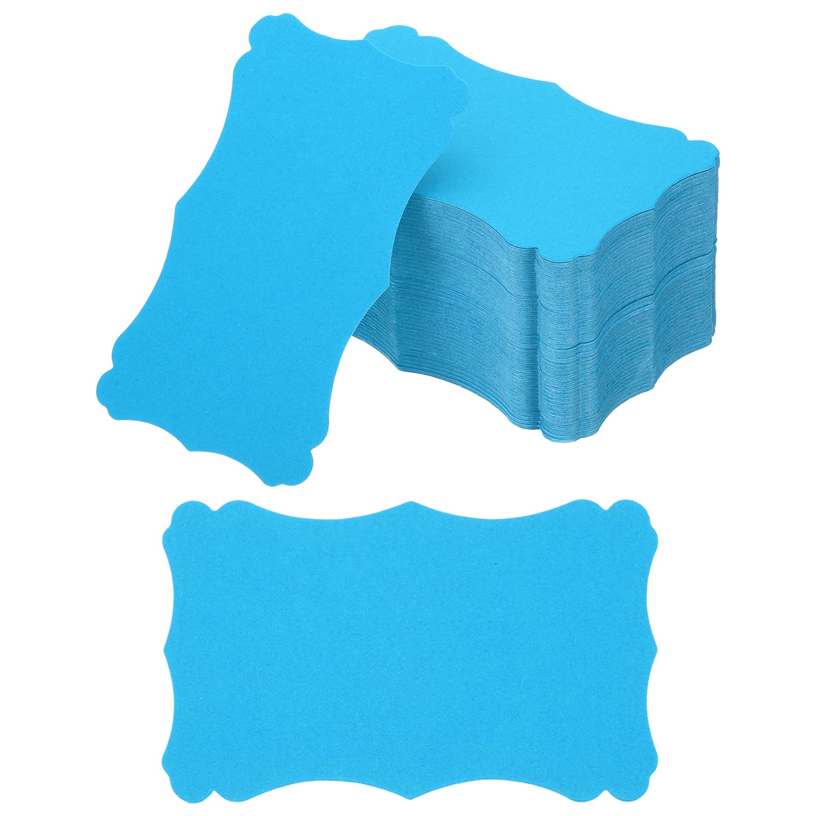 PATIKIL 3"x5" Blank Paper Business Cards, 200 Pack Small Index Flash Cards Words Message Note Card Mini Paper Tags Lace for DIY Gift, Blue