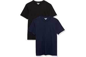 Amazon Essentials Men's Short Sleeve T-Shirts, Slim-Fit, Crewneck, Pack of 2