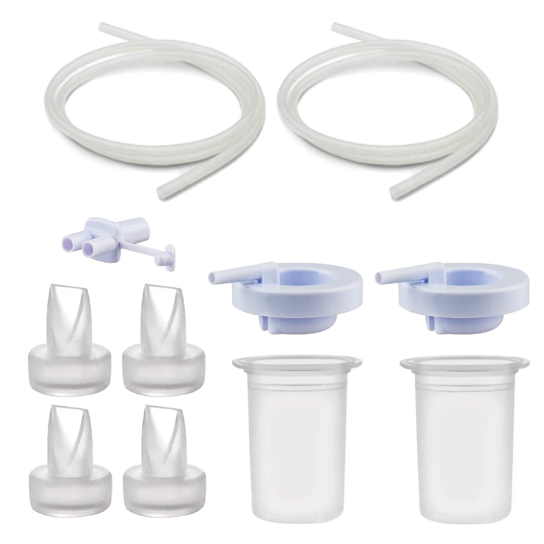 Maymom Pump Parts Compatible with Ameda Purely Yours and MYA Joy Set with Cap, Silicone Diaphragm, Duckbill Valve, Hose and Adapter, Compatible Accessories