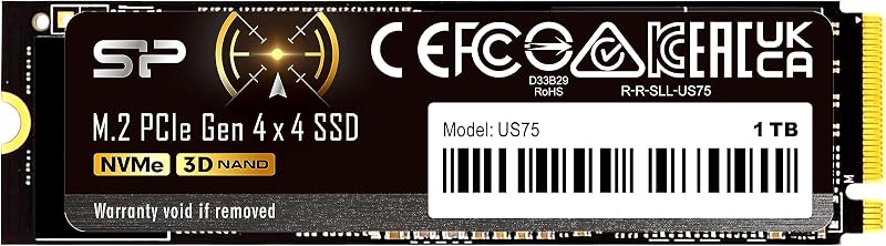 SP Silicon Power 1TB US75 NVMe Gen4 PCIe M.2 SSD 7000MB/s Read