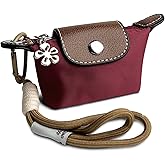 Wuflyover Women’s Mini Coin Purse Keychain – Vintage Nylon Zip Wallet – Compact, Stylish Change Purse for Cards, Cash, and Coins (red)