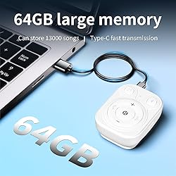 Mini MP3 Player with Bluetooth - 64GB MP3 with OTG