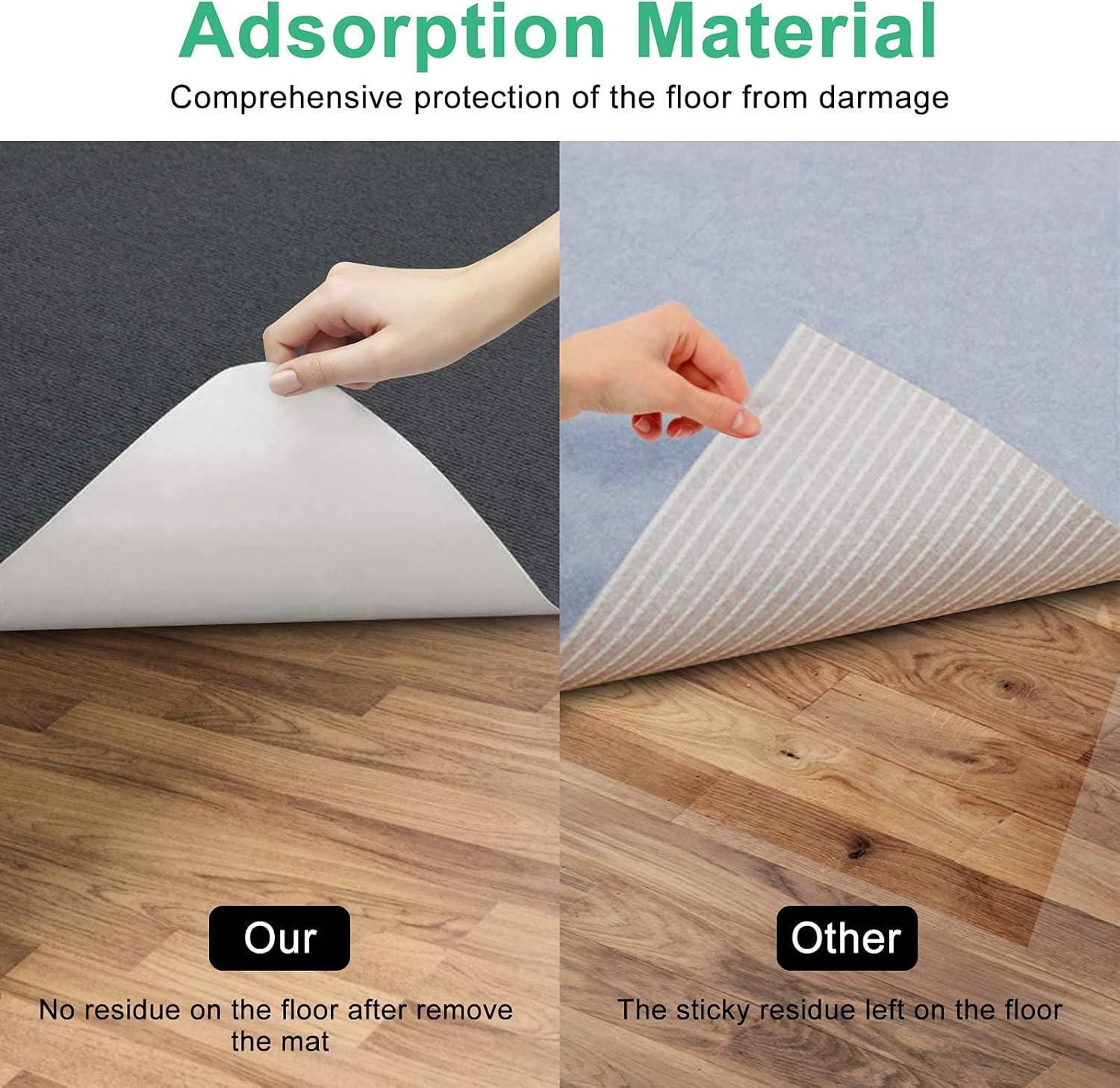 Office Chair Mat for Hardwood Floor, 55"x35"Chair Mat Protector Mat, 0.16" Thick Anti-Slip Computer Desk Mat for Home and Office Chair, Rolling Chair, Multi-Purpose Chair Carpet (Dark Gray): Kitchen & Dining