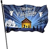 Nativity Christmas Flag for Outdoor 3x5 Ft Double Sided Merry Christmas Flag Christianity Jesus Nativity Scene Large Flags for Outside House Yard Indoor Holiday Banner Sign Decor