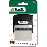 BAZIC Products Paid Self-Inking Rubber Stamp, Red Ink | Removable, Replaceable ink pad for marking invoices and receipts