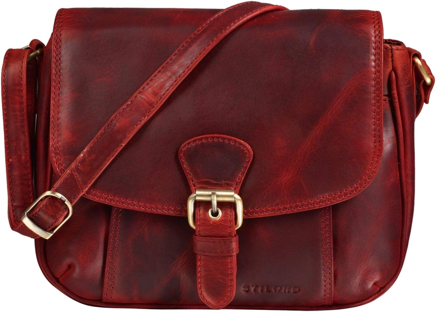 STILORD "Violeta Elegant Leather Handbag Ladies Small Vintage Shoulder bag for Going Out Classic Evening Bag Tote Genuine Leahter Colour:kara