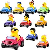 20 Pcs Rubber Ducks for Jeeps, 2.8 Inch Ducks for Jeeps, Ducks for Ducking 10 Rubber Ducks Assortment with 10 Cars, Collection Ducks for Jeeps, Birthday Class Exchange Gifts Easter Basket Stuffers