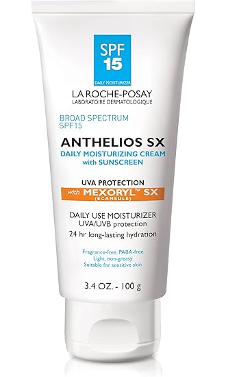 La Roche-Posay Anthelios Sx Daily Moisturizer Cream, Face Sunscreen Spf 15 With Mexoryl Sx, 3.4 Fl. Oz.