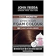 John Frieda Precision Foam Colour, Light Natural Brown 6N, Full-Coverage Hair Color Kit, Anti-Fade Gray Coverage, Deep Color Saturation Hair Dye, 1 Application
