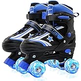 Kids Roller Skates for Boys Girls, 4 Size Adjustable Kids Rollerskates with Light Up Wheels Roller Skates for Boys Girls Ages 5-8 8-12