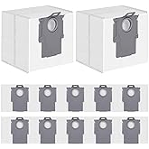 12 Pack Dust Bags for Roborock Q7 M5+/L5+, Q10 S5+/X5+, Q5+, Q5 Max+/Pro+/DuoRoller+, Q8 Max+, S8 Pro Ultra/S8+, S7 Max/MaxV Ultra Robot Vacuum, 3.6 L Large Capacity Disposable Replacement Bag